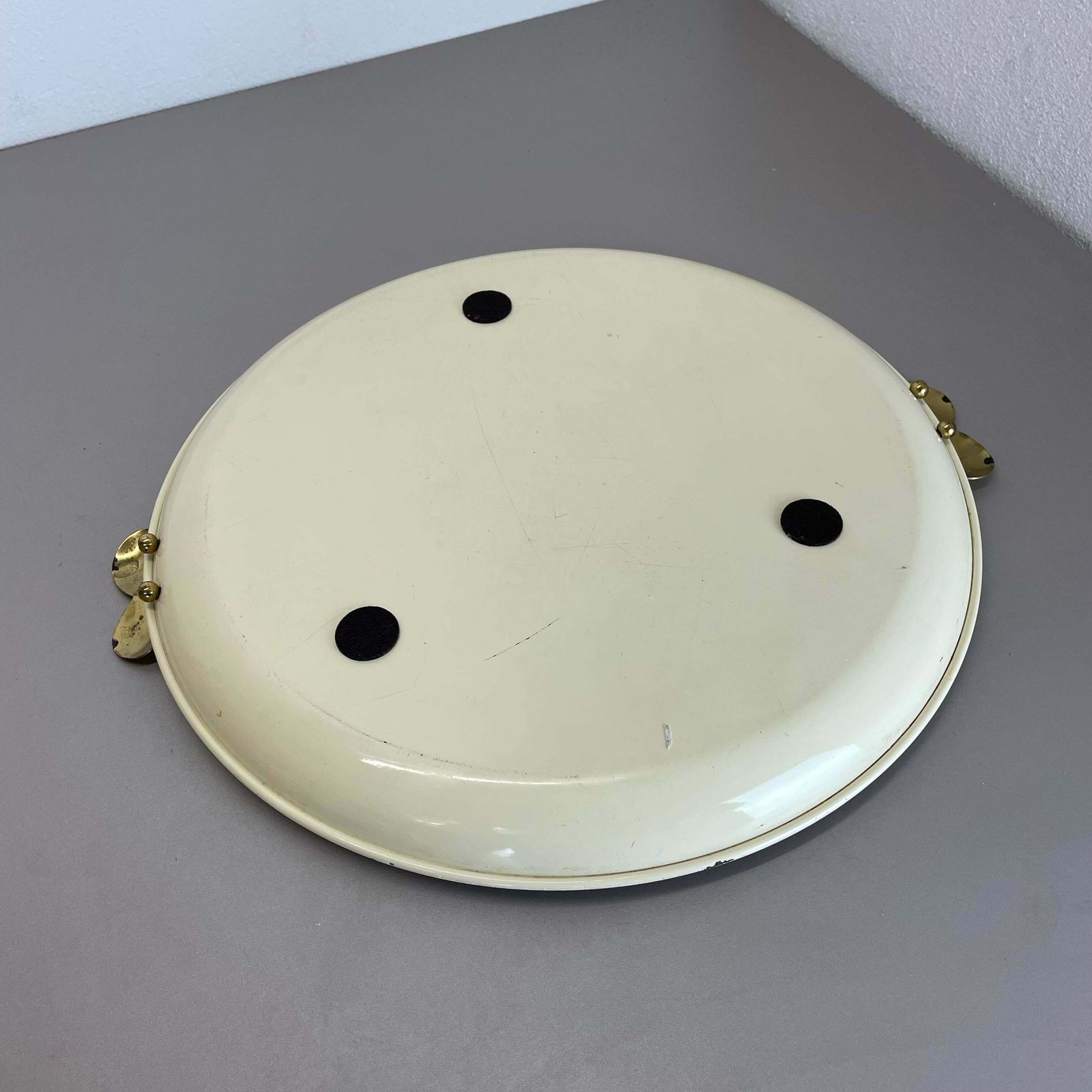 Home Decor Unique Hollywood Regency Brass Metal Tray By Vereinigte Werkstätten München 1950 photo
