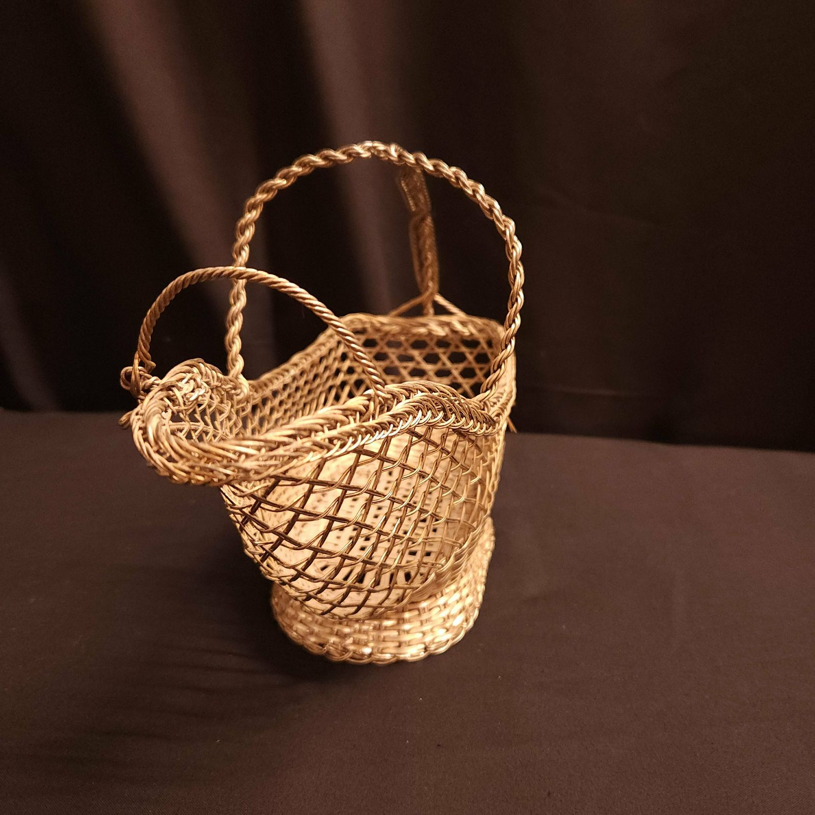 Vintage French Silverplated Wire Wine Bottle Holder photo 55.0