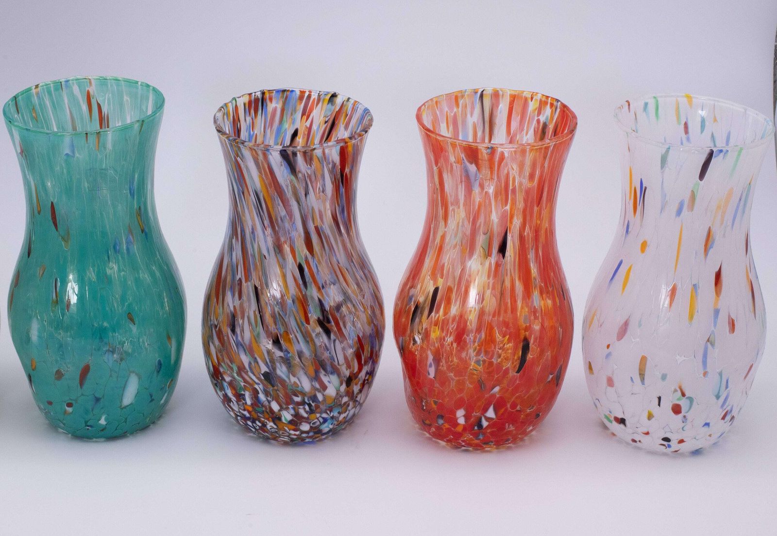 photo furniture San Jose, Murano Glasses Vase Color "White", Model Goto, Handmade, Murano Glass Made In Italy