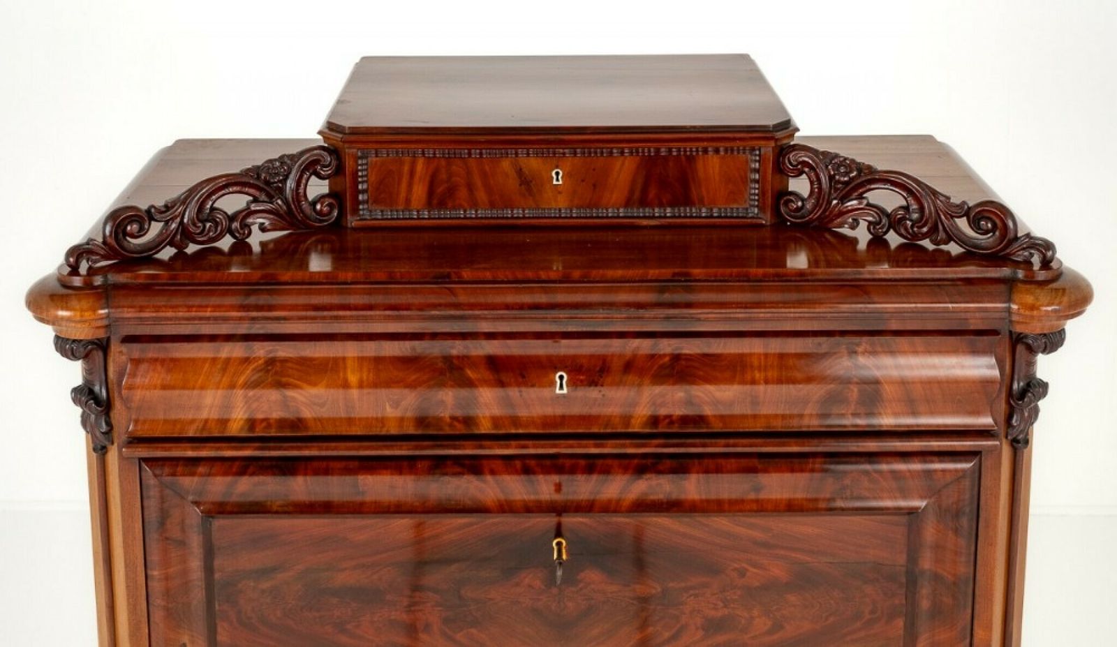 Biedermeier Escritoire Desk Mahogany 1860 photo vinterior
