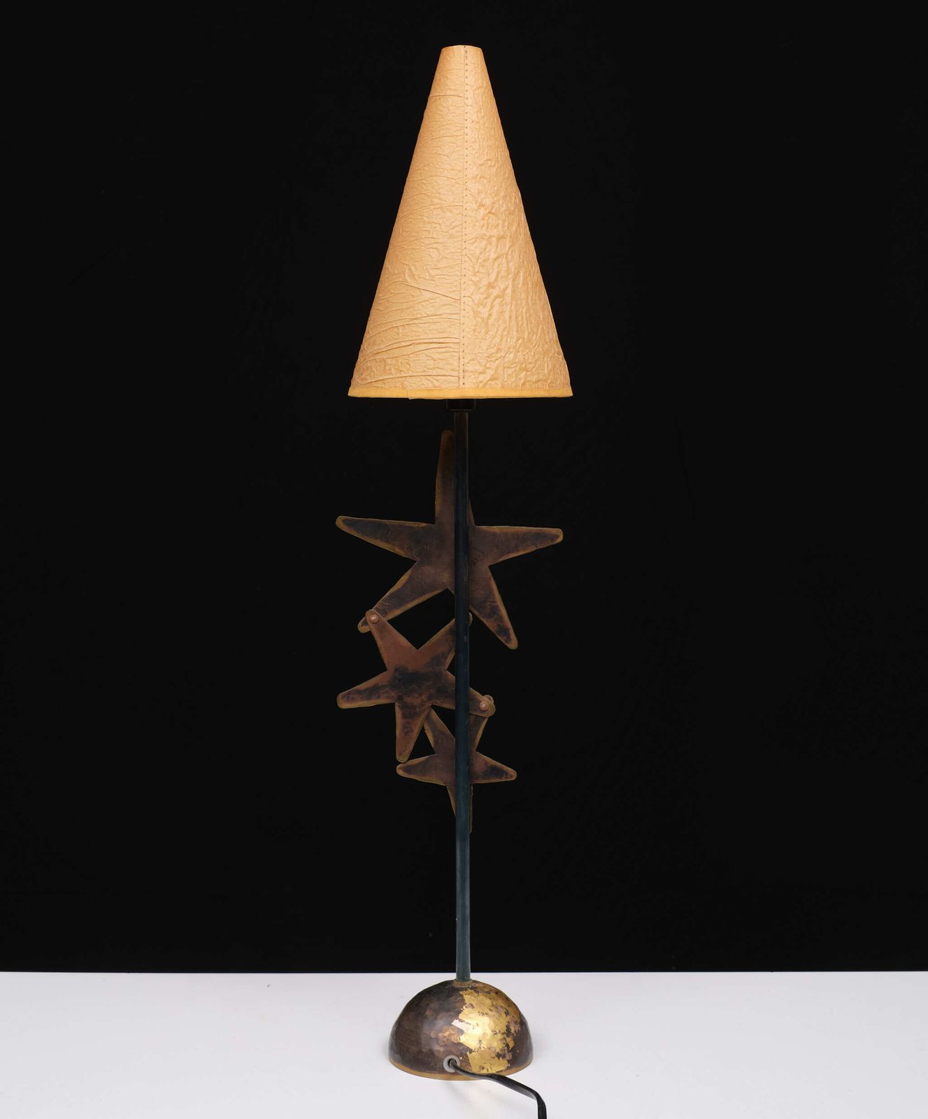 Robert Kostka Brass Handmade Table Lamp 1980s France photo vintage