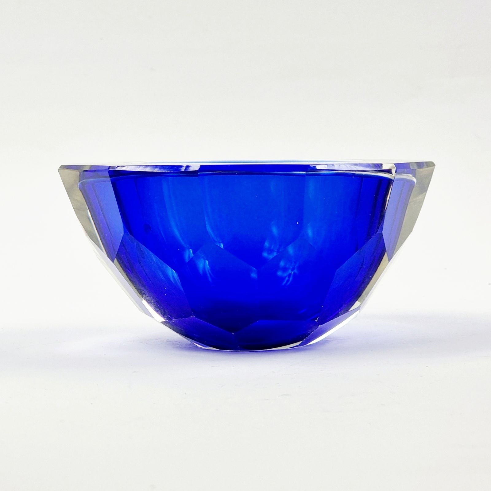 Grote Sommerso Diamantgeslepen 'Geode' Murano Glazen Schaal Van Mandruzzato, Italië, Jaren 1970 photo 450.0