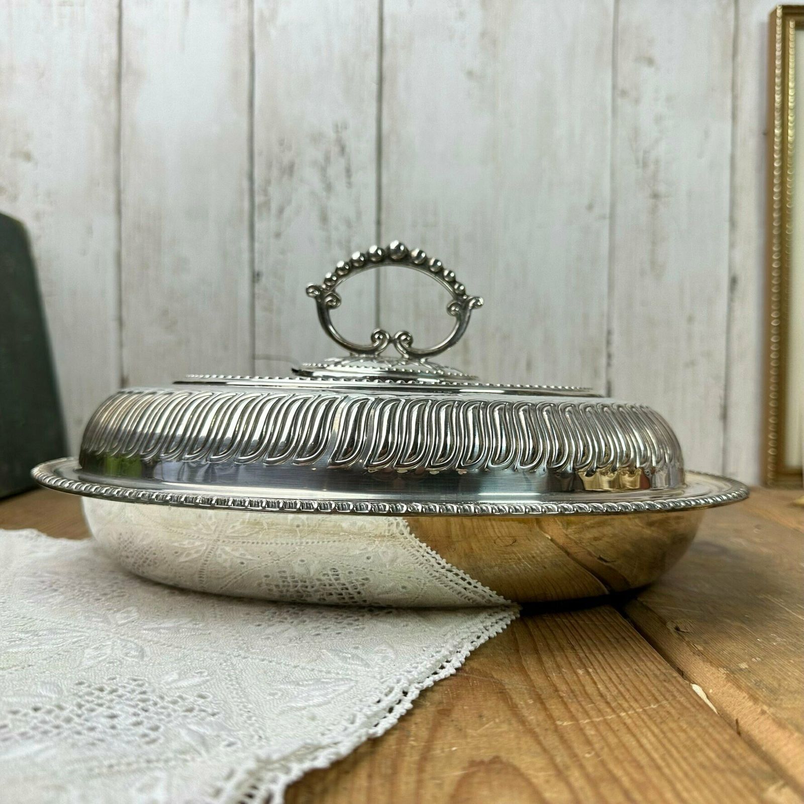Stunning Sliver Plated Edwardian Oval Entrée Dish