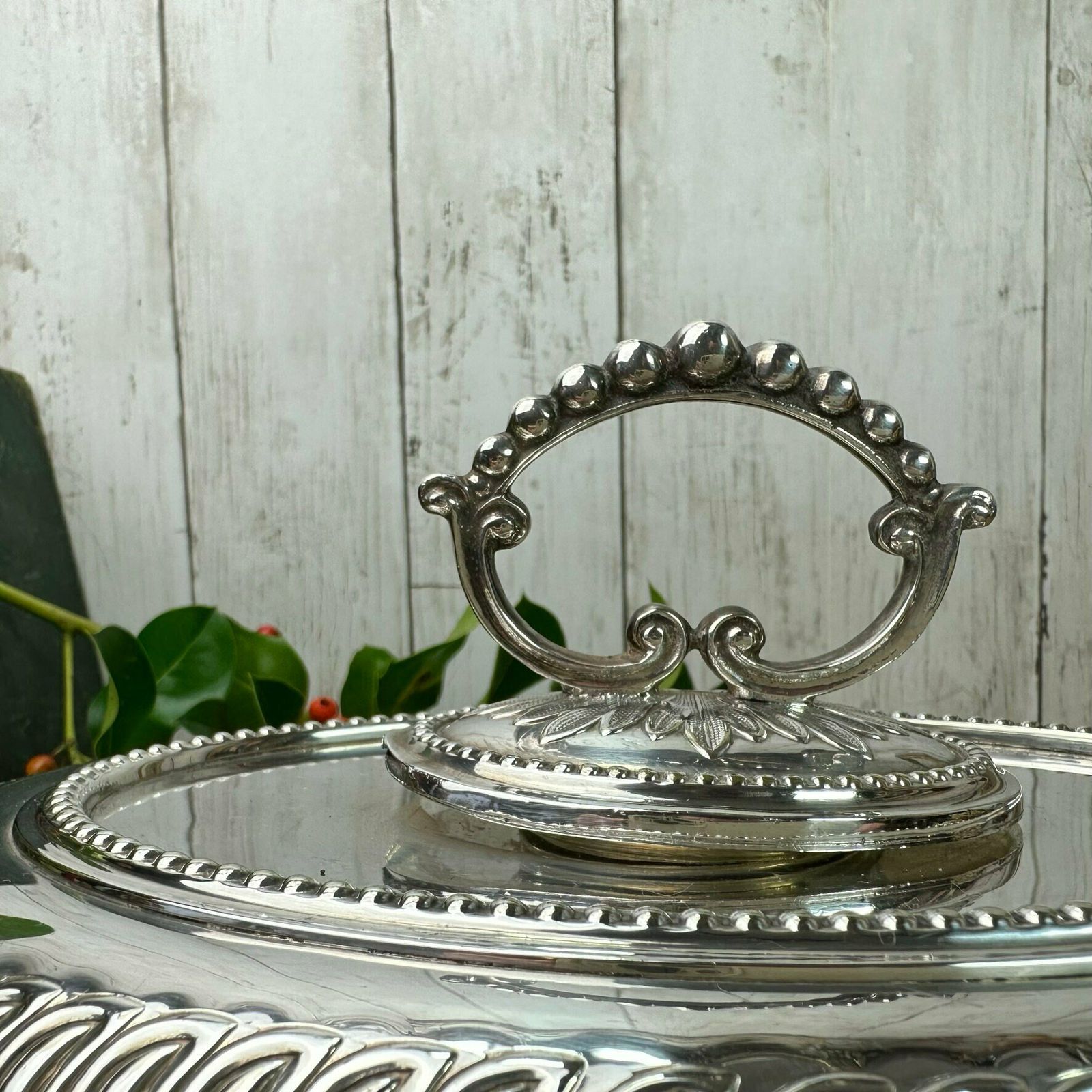 Stunning Sliver Plated Edwardian Oval Entrée Dish photo furniture