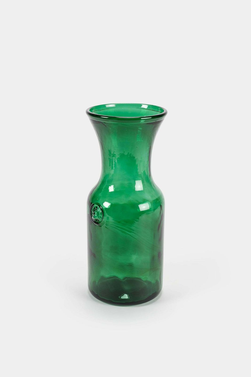 Umbrella Stand Or Large Vase, Green Glass From Empoli, 50s