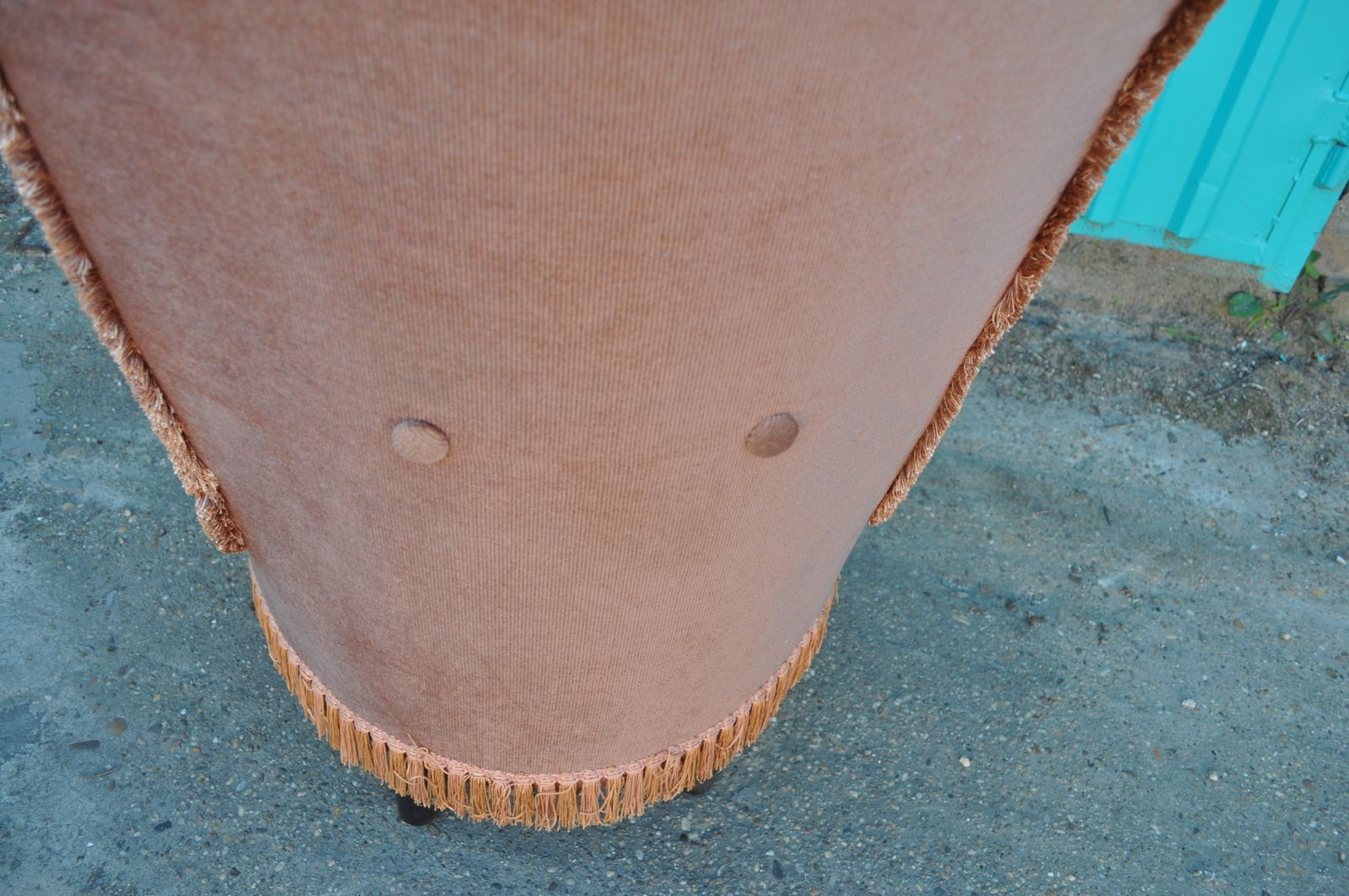 Vintage Pink Velour Bedroom Boudoir Chair Studded Back And Padded Seat photo for sale