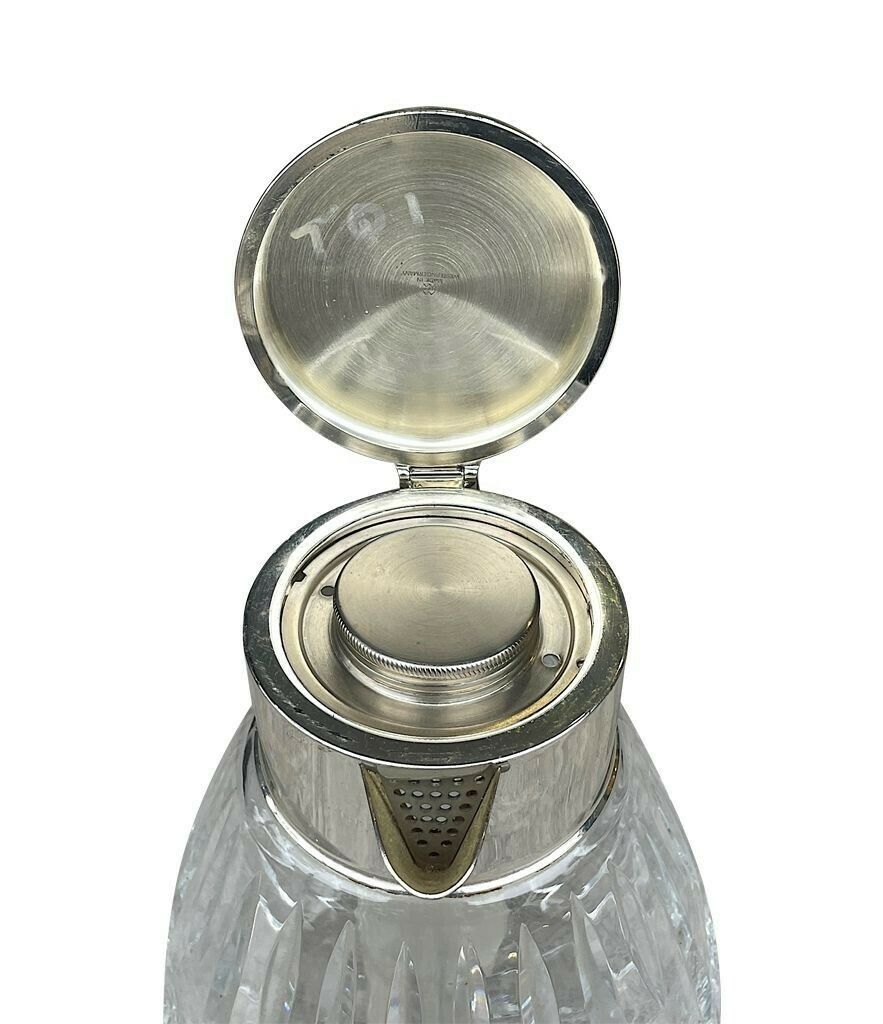 A 1960s German Crystal And Silver Plated Lemonade Jug With Central Ice Tube photo vintage