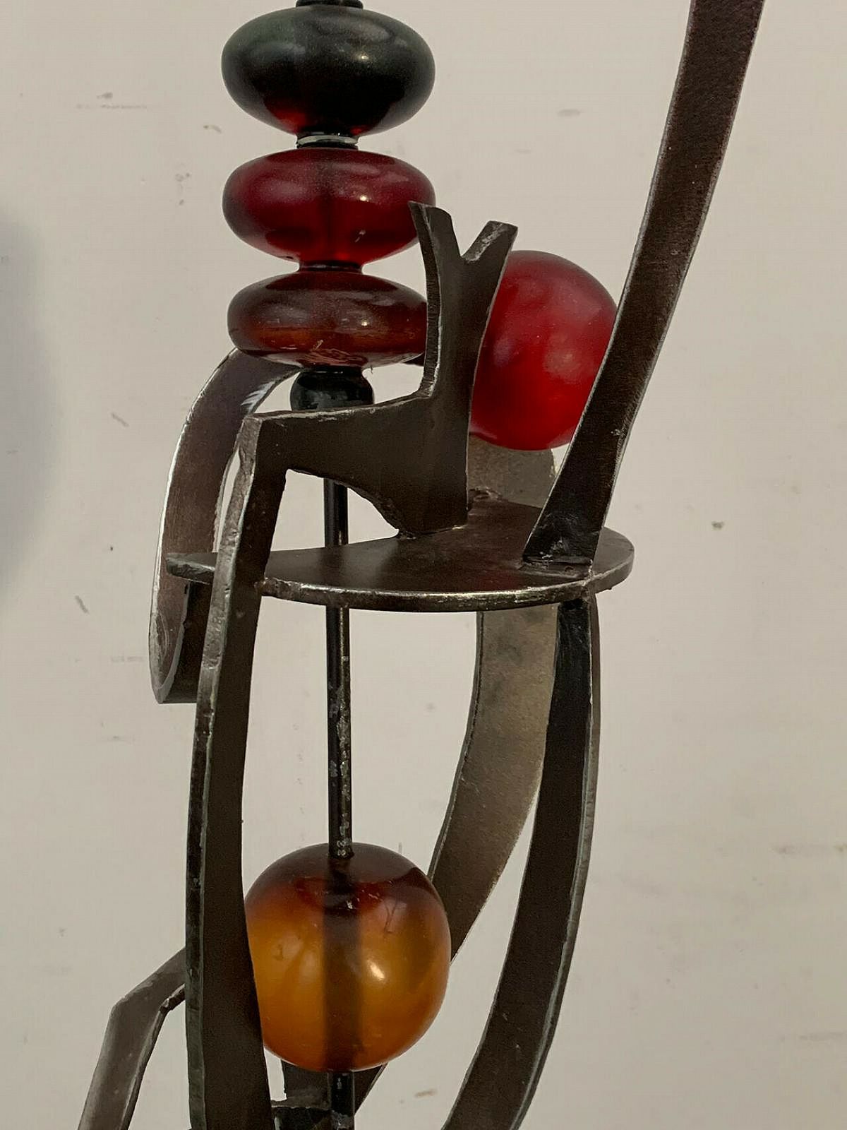 Futuristic Juggler Sculpture Made Of Wrought Iron And Coloured Resin, 1960s photo Art