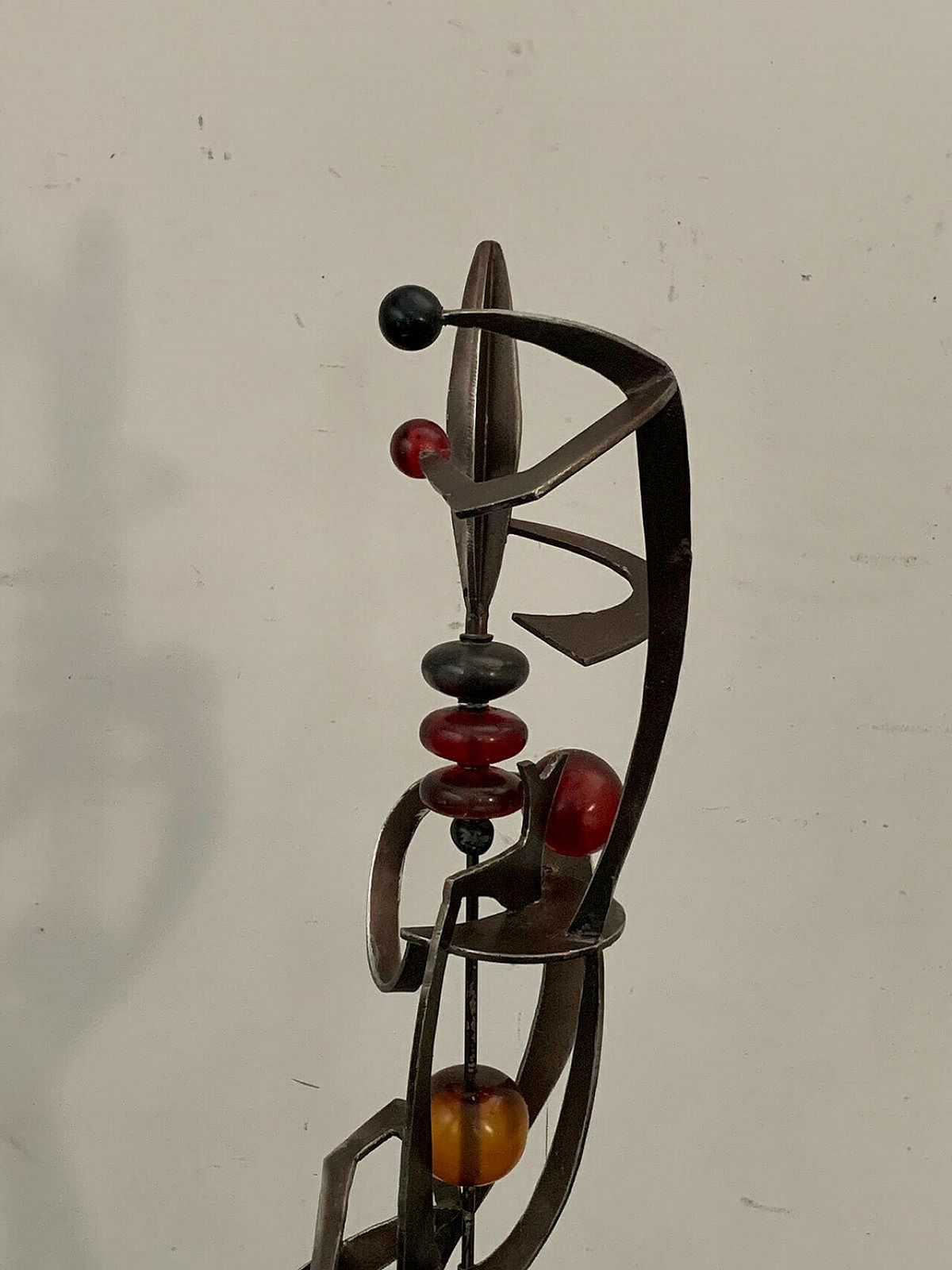 Futuristic Juggler Sculpture Made Of Wrought Iron And Coloured Resin, 1960s photo vinterior