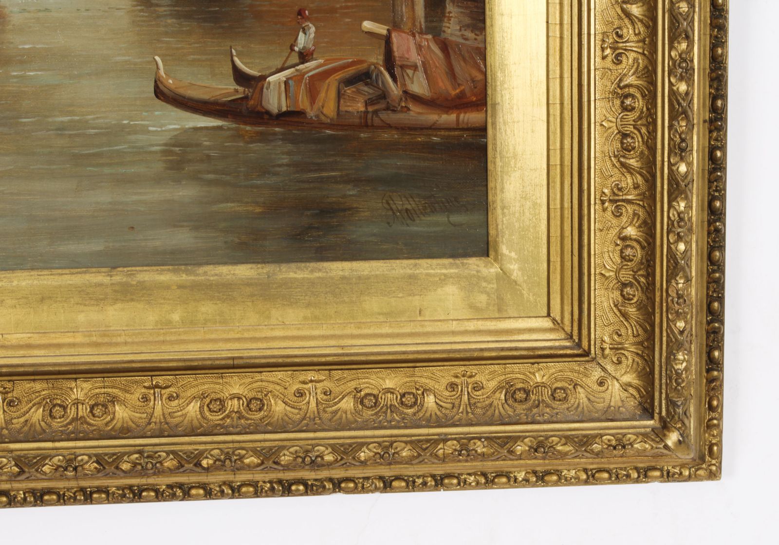 Antique Painting Santa Maria Della Salute Venice Alfred Pollentine 19th Century photo vinterior