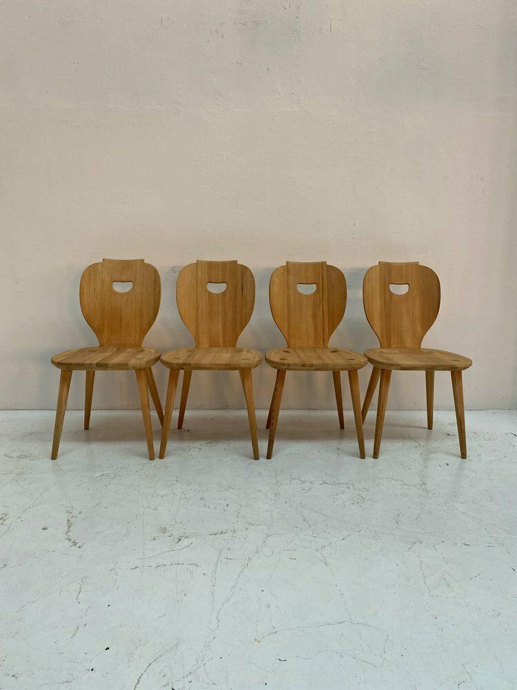 Sörgården Chairs In Pine By Carl Malmsten For Svensk Fur, 1950s, Set Of 4