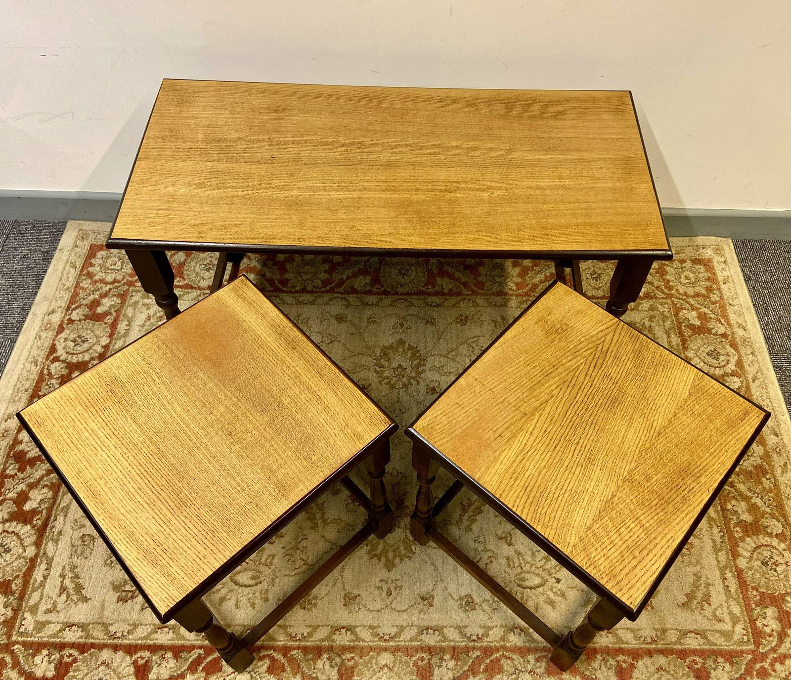 photo for sale Antique Style Large Wooden Coffee Nest Of Tables / Made In England C1970