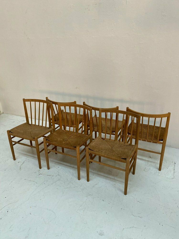 Danish Oak Dining Chairs By Jørgen Bækmark For Fdb, 1950s, Set Of 6 photo furniture