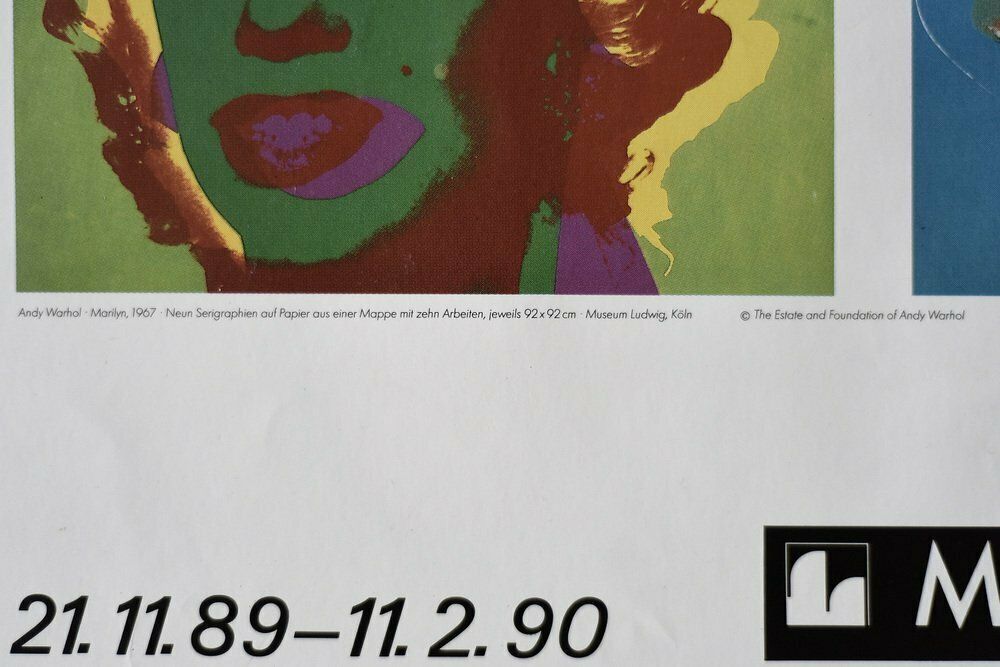 Original Andy Warhol Marilyn Monroe Exhibition Poster By Ros Nagy Roden, Museum Ludwig Köln, 1989 1990 photo 732.0
