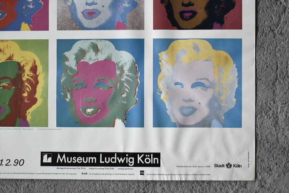 photo for sale Original Andy Warhol Marilyn Monroe Exhibition Poster By Ros Nagy Roden, Museum Ludwig Köln, 1989 1990