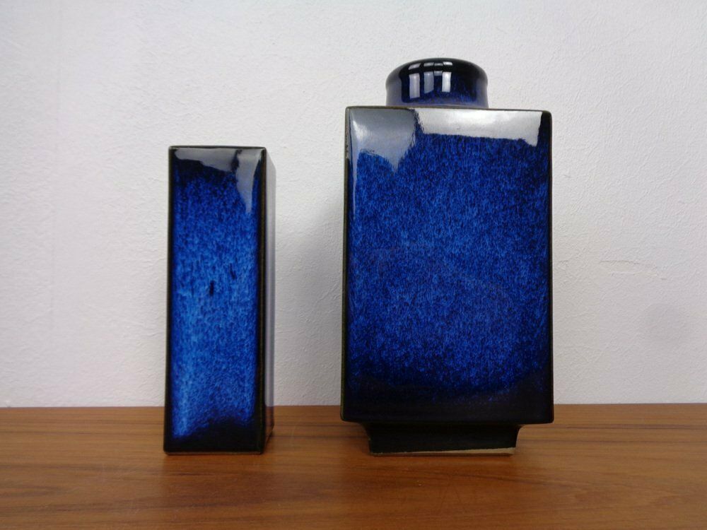Blue Japanese Ceramic Vases, 1960s, Set Of 2 photo furniture