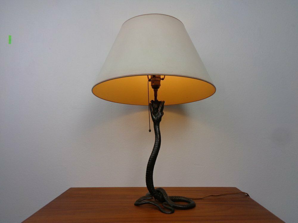 Art Deco Snake Bonze Table Lamp, France, 1920s photo for sale
