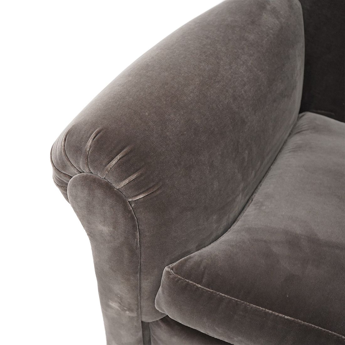 photo furniture Pair Of Gray Velvet Armchairs, 1950s