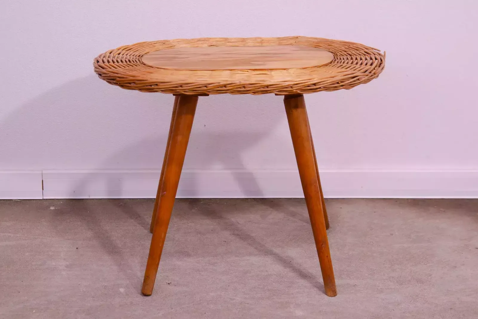 Mid Century Rattan Stool By Jan Kalous For úluv, 1960´S, Czechoslovakia photo furniture