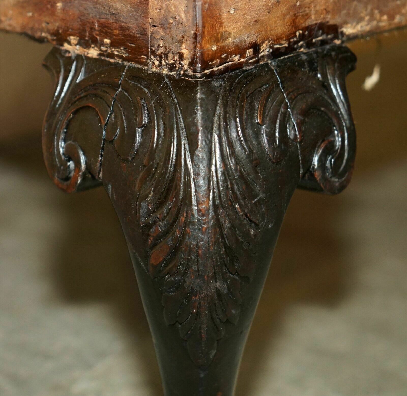 18th Century Claw & Ball Feet Carved Antique Wingback Armchair Frame photo Furniture