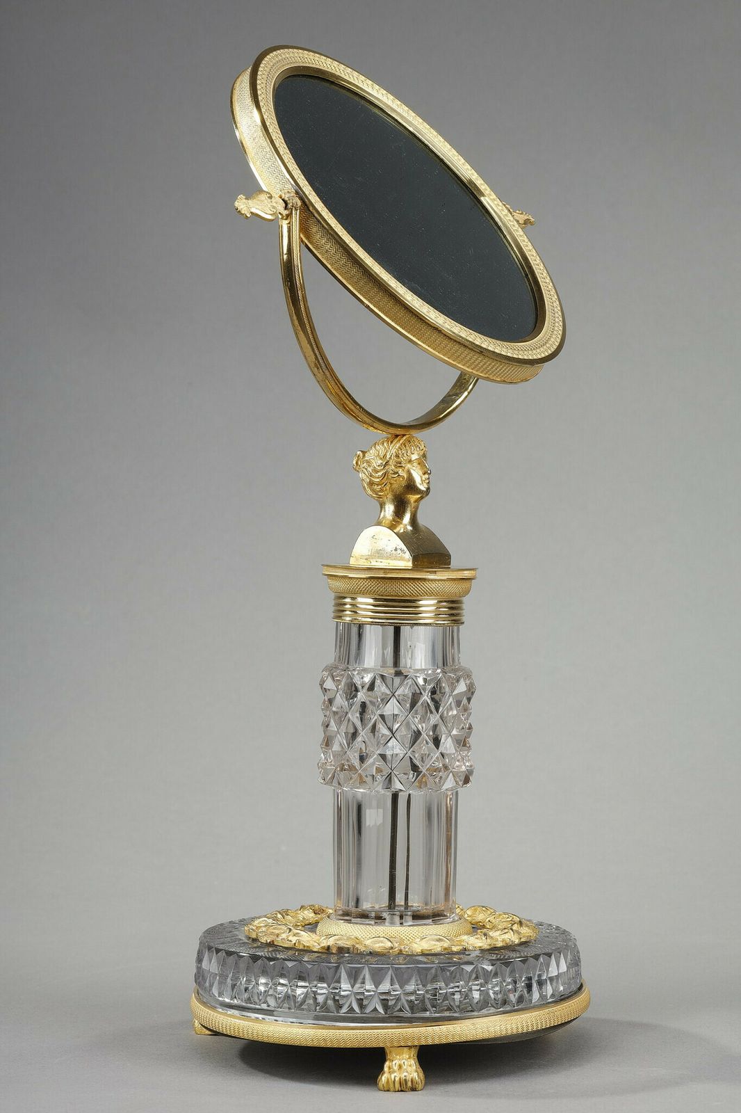 Toilet Mirror In Cut Crystal And Charles X Gilt Bronze Frame photo Home Decor