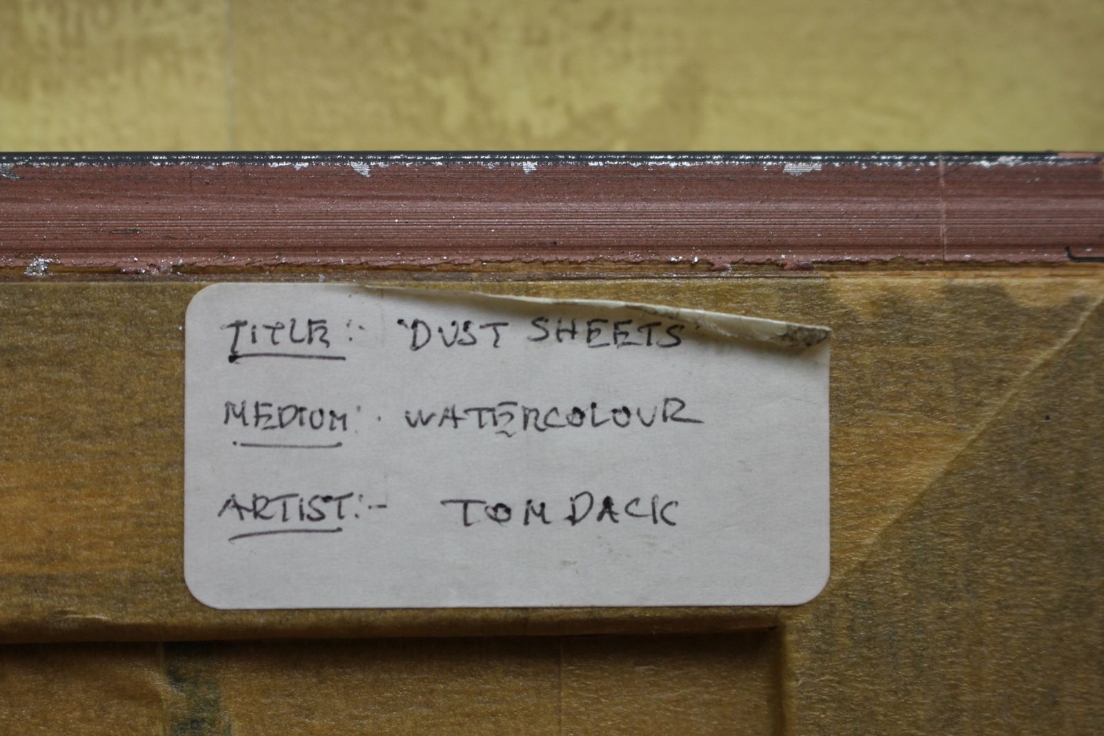Tom Dack Watercolour ” Dust Sheets ” , North East Artist Born 1933 photo Art