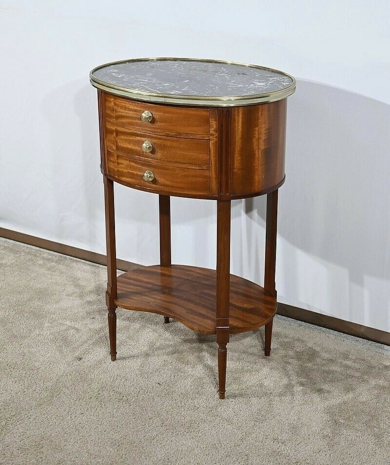 Small Mahogany Drum Table, Louis XVI Style – 1st Half Of The 20th Century