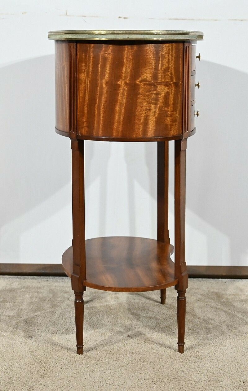 photo vintage Small Mahogany Drum Table, Louis XVI Style – 1st Half Of The 20th Century