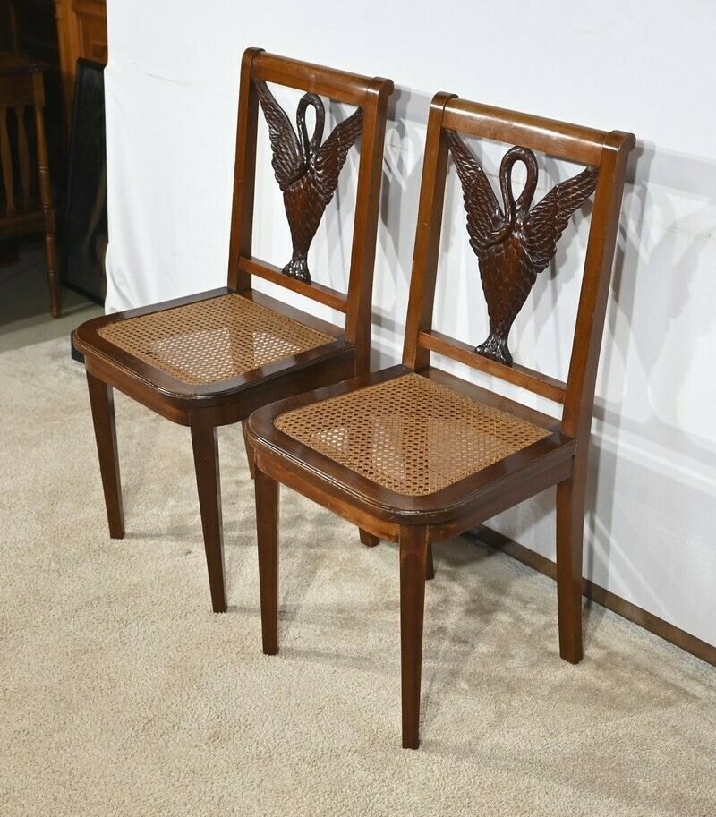 Pair Of Mahogany Chairs, Directoire Style – Late 19th Century photo for sale