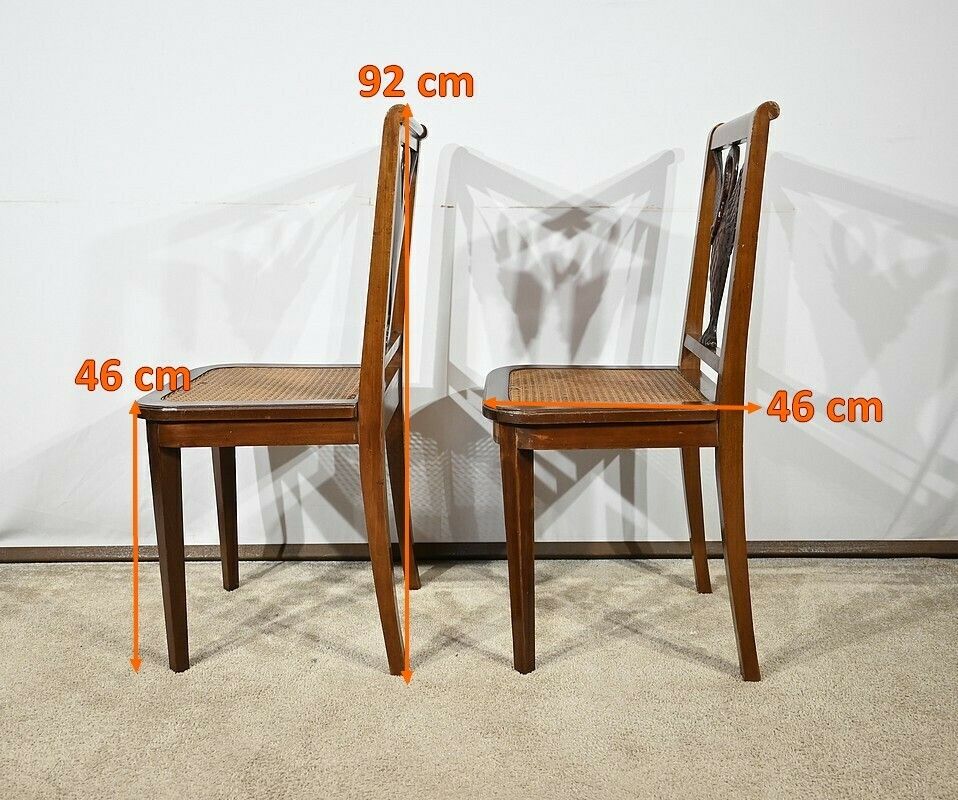 photo vintage Pair Of Mahogany Chairs, Directoire Style – Late 19th Century