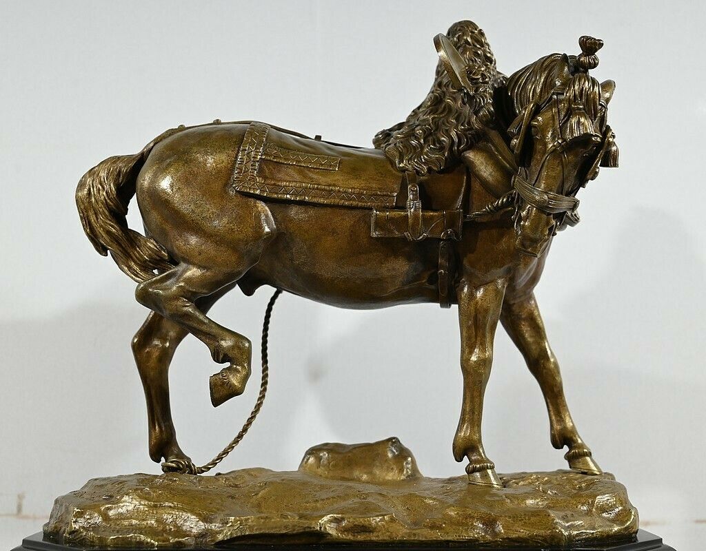 Important Bronze “The Draft Horse” By T. Gechter – 1841 photo Art