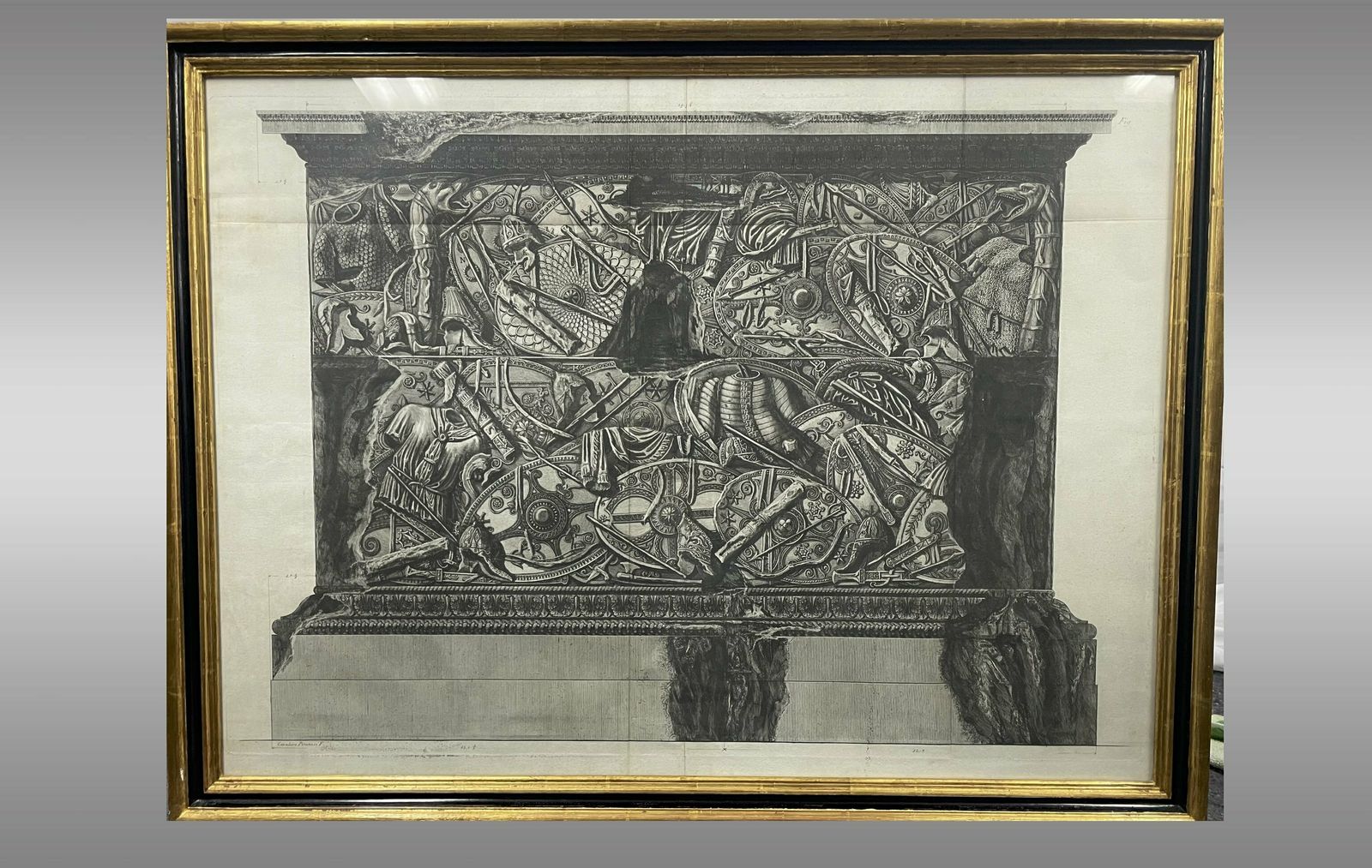 Piranesi 2 Engravings "Frontals Of Trajan's Column Pedestal" XVIII photo furniture