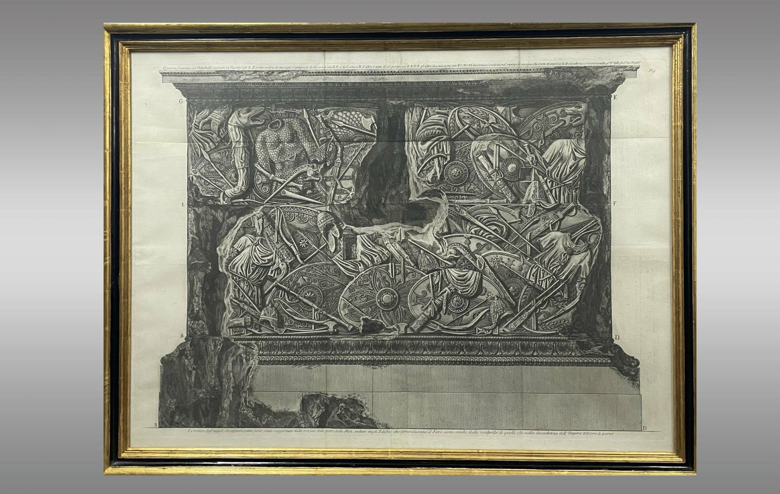 Piranesi 2 Engravings "Frontals Of Trajan's Column Pedestal" XVIII photo for sale