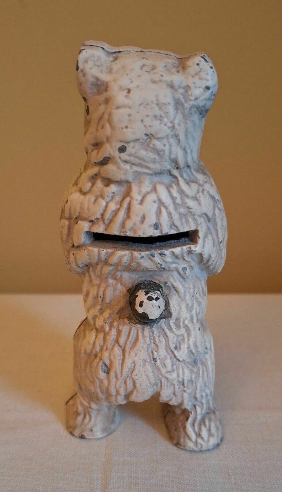Vintage Cast Aluminium 1940s Bear Money Piggy Bank Box Fab Patina photo furniture