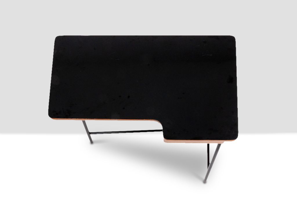 Jacques Hitier For Mbo, Desk In Oak And Black Metal, Year 1951 photo vinterior
