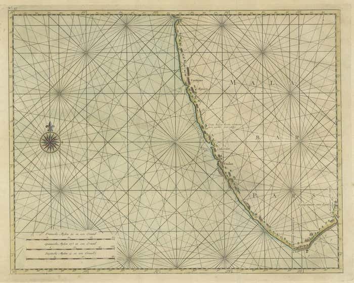 Antique Print Of The Malabar Coast Of India Showing The Voc Establishments, 1726 photo Art