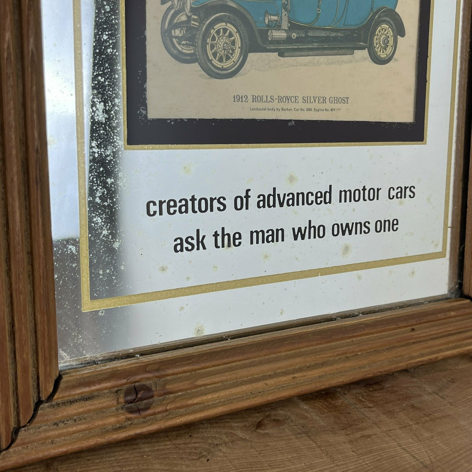 photo furniture Prestige Rolls Royce Silver Ghost 1912 Vintage Mirror, Automobile Car Picture, Transport Collectable, Wall Art, Advertising Mirror