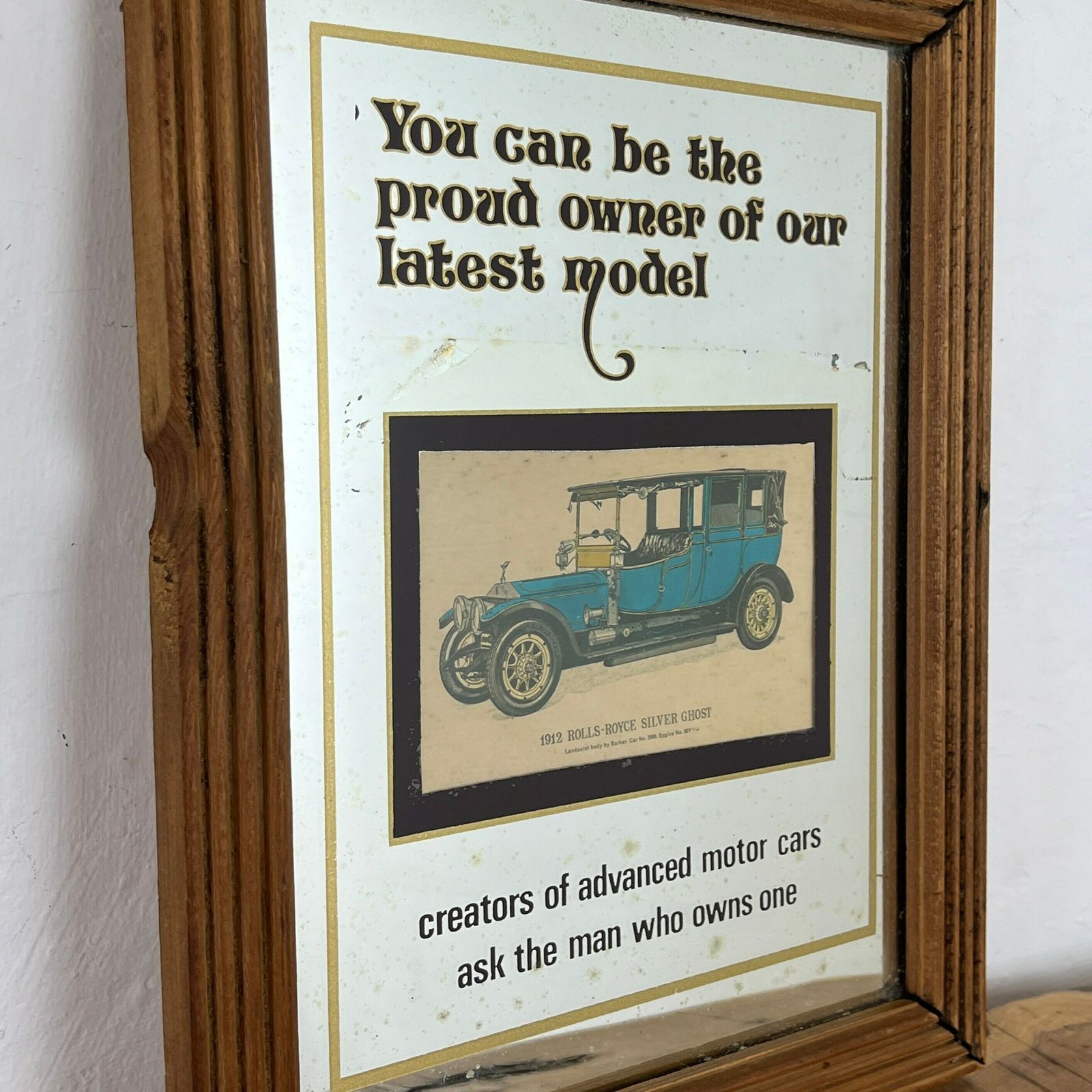 photo for sale Prestige Rolls Royce Silver Ghost 1912 Vintage Mirror, Automobile Car Picture, Transport Collectable, Wall Art, Advertising Mirror