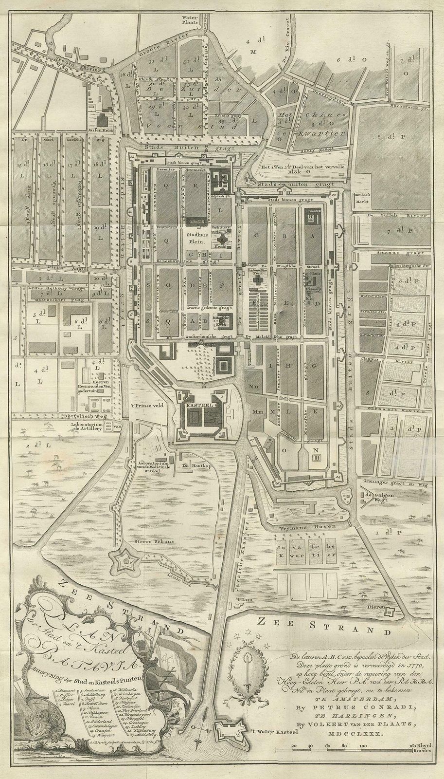 Antique Plan Of Batavia By Van Krevelt, 'Circa 1780' photo furniture