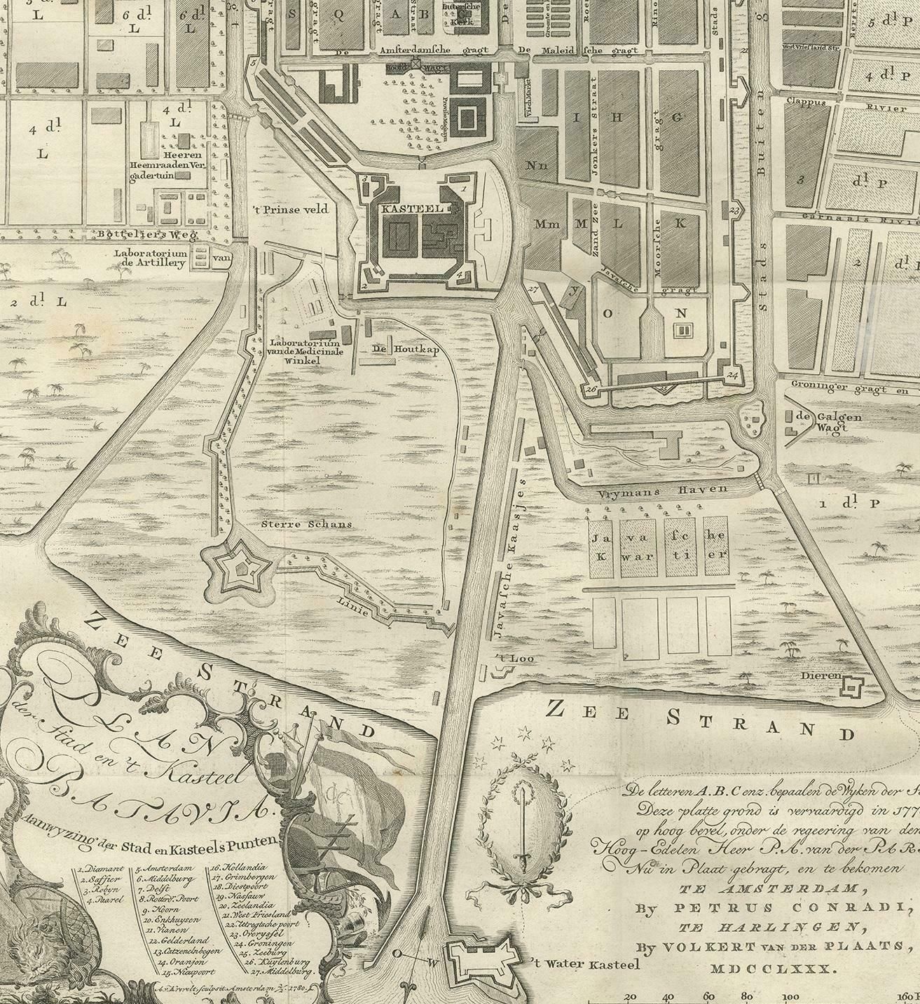Antique Plan Of Batavia By Van Krevelt, 'Circa 1780' photo Art