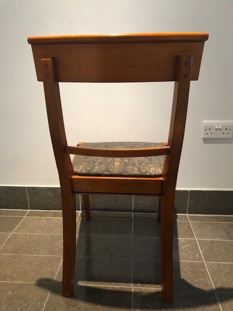 Grange France Cherry Wood Set Of 4 Dining Chairs With Floral Upholstery photo Furniture