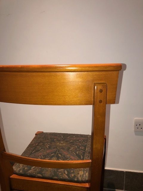 Grange France Cherry Wood Set Of 4 Dining Chairs With Floral Upholstery photo 800.0