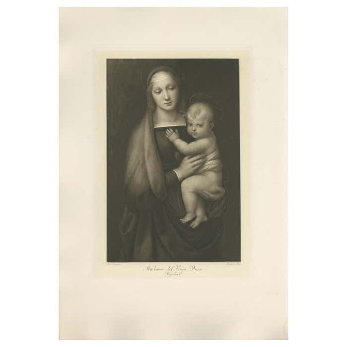 Antique Print Of 'Madonna Del Gran Duca' Made After Perugino 'C.1890'