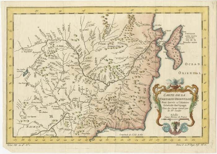 Antique Map Of The Eastern Part Of Tartary photo furniture