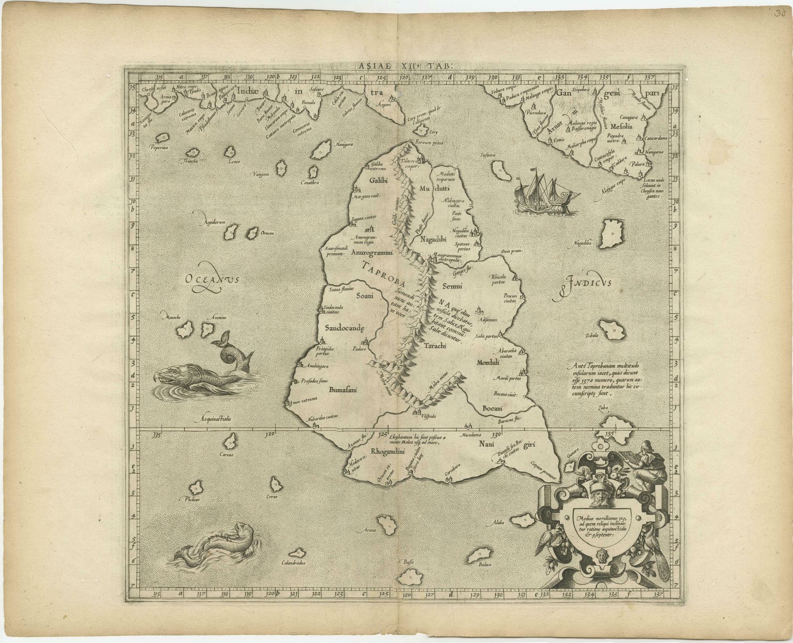 Mercator's Ptolemaic Map Of Taprobana, (Ceylon) Sri Lanka photo furniture