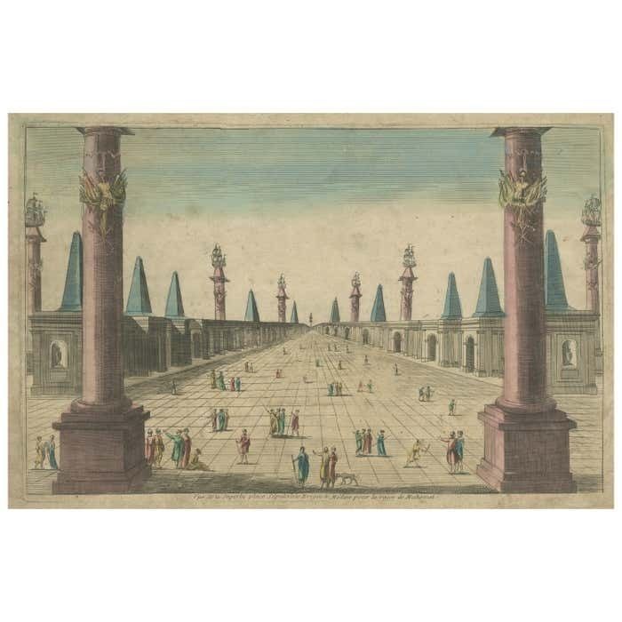 Antique Print Of The Prophet's Mosque Or Al Masjid An Nabawī In Medina