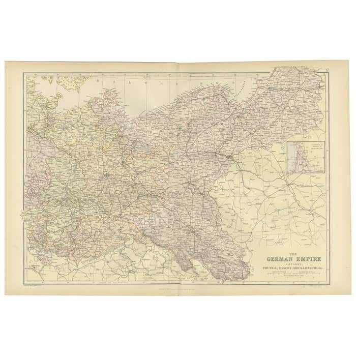 Antique Map Of The German Empire (East Sheet), 1882