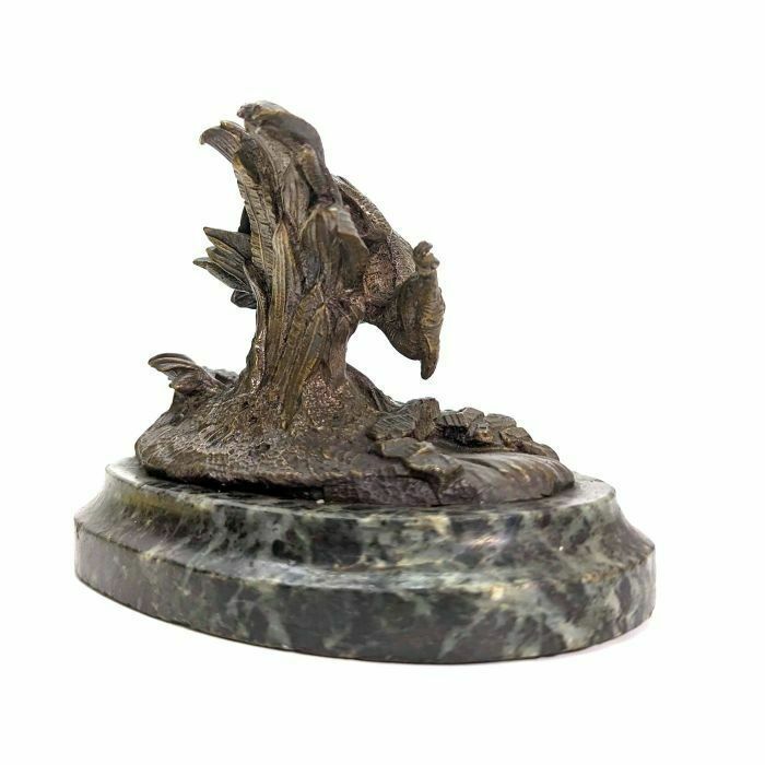 Animal Bronze On Green Marble Base photo Art