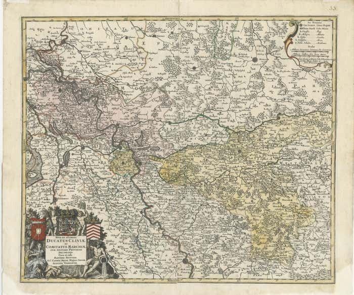 Antique Map Of Present Day North Rhine Westphalia, Germany photo furniture