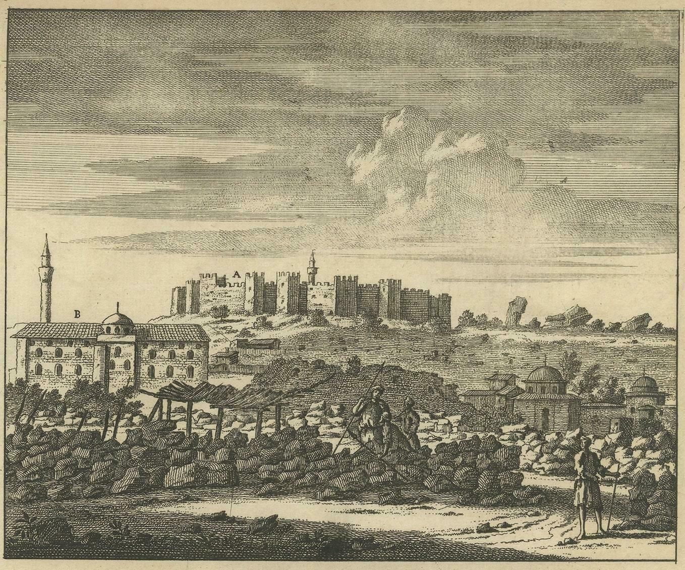 Antique Print With Views Of Ephesus, Greece, An Ancient Greek City, Now Turkish photo furniture